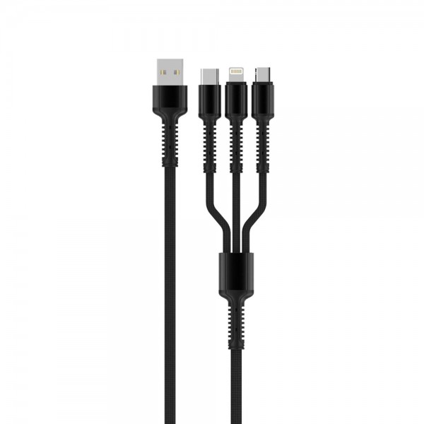 USB Kabel 3-ü 1-də: Micro, Lightning, Type-C LDNIO LC93
